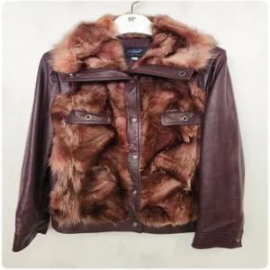 여0001240 크로커다일 착한악동 코딱지 빈티지 천연모피 여우털 양가죽 레더 집업 점퍼 자켓