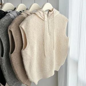 베리웁스 패딩 후드 부클 조끼 울 니트 뽀글이 반집업 베스트