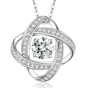 보야 모이사나이트 목걸이, 여성용 0.5-1 캐럿 댄싱 D 컬러 VVS1 원형 펜던트 주얼리, 여성 엄마/아내를 위한 어버이날 주얼리 선물