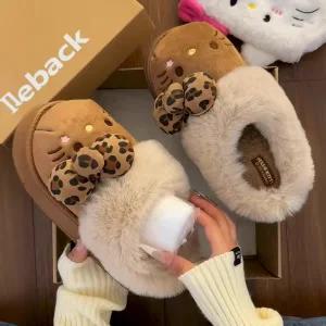 헬로키티 겨울 슬리퍼 여성용 따뜻한 실내화