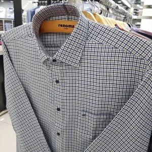 [레노마셔츠]일반핏/겨울 옴므 셔츠/남성 체크 트윌 기모 긴소매 남방 RNWSG09