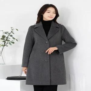 [모슬린]엄마옷 울 테일러드 카라 누빔롱코트 516FGH148 마담중년여성빅사이즈50대60대