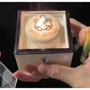 감동 곰돌이 케이크 자동 회전 서프라이즈 선물 상자 반지 생일 여자친구 박스