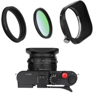 라이카 D-Lux 8 렌즈 메탈 보호 전용 세트 캡 호환 렌즈후드 사각 43mm