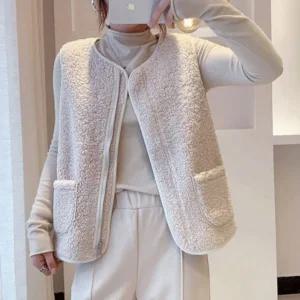 수면 안감 양털 스웨이드 플리스 짚업 이너 조끼 방한 뽀글이 스타일링