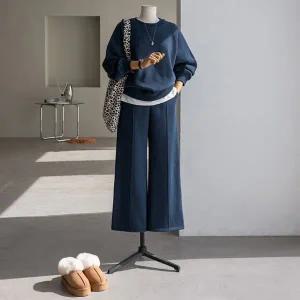 (안나앤플러스) A. 포른 기모 맨투맨 세트[세트DZ343] 빅사이즈