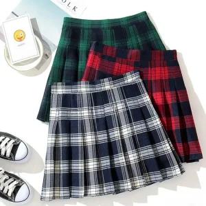 [아우트]체크 테 교복 머메이드스커트 치마 3컬러