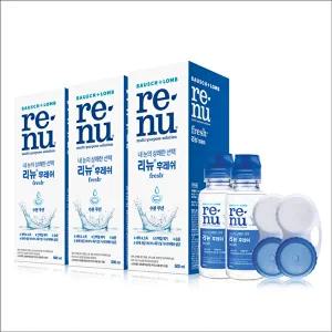 [바슈롬][바슈롬] 리뉴 후레쉬 500ml 3개 + 60ml 2개 + 렌즈케이스 2개 x1세트(유통기한 26.3.31)