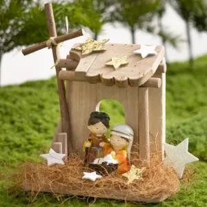 크리스마스 테이블 장식 성탄절 센터피스 성탄 구유 20x22cm (DIY) 탁상용 데코 소품 교회 꾸미기 피규어