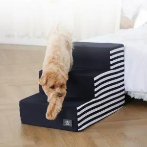 [콩심팥심]강아지 어닝 3단 스텝 (네이비) 반려견 슬개골 계단