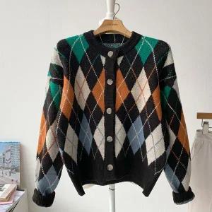 [하프클럽/너의지금]엘르쥬 다이아 스판 라운드넥 니트 가디건