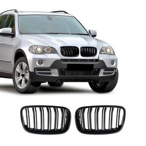 2007-2014 BMW X5 E70 X6 E71용 BDBO 프론트 그릴 더블 슬랫 - 신장 그릴(ABS 글로시 블랙)