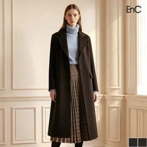 [ENC] 핸드메이드 절개라인 포켓롱코트 (ENJH34T02O)