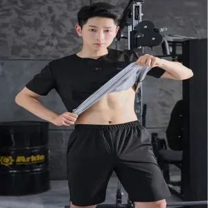 남자 트레이닝 헬스 운동복 반팔반바지 땀복상하세트