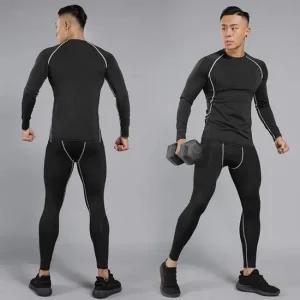스포츠웨어 기능성 남자 트레이닝 레깅스 세트