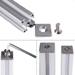 호환  1pc 알루미늄 프로파일 엔드 캡 커버 플레이트 단일 이중 구멍 포함 2020 2040 3030 3060 4040 4080