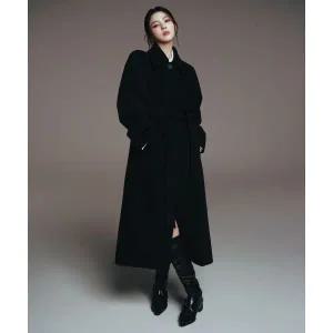 무신사 스탠다드 MUSINSA STANDARD WOMAN 한소희 PICK우먼즈 캐시미어 블렌드 발마칸 로브 코트 블랙 54896