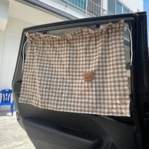 차량용 흡착식 햇빛가리개 커튼 브라운