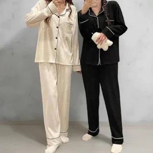 [다잇템]여성 잠옷 빅사이즈 실내복 색상 블록 세트