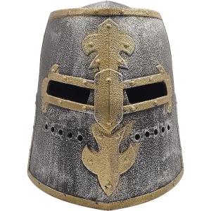 LOOYAR 키즈 장난감 중세 십자군 기사 군인 전사 의상 헬멧 얼굴 마스크 소년 전투