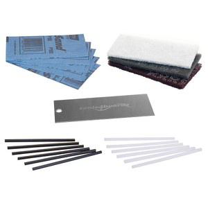 도구4보드 스키 및 스노보드 P-TEX 베이스 수리 키트: 12개의 Ptex + 5개의 구조용 사포 3개의 브라이트 연마 패드 스테인리스 스크레이퍼, 엑스트라 라지