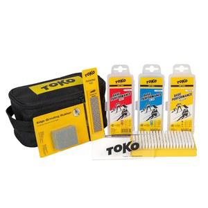 스키 및 스노보드용 TOKO 베이직 튜닝 & 왁스 키트 - 멀티 템프 팩 3개(120g), 나일론 브러시, 3mm 스크래퍼, 파인 다이아몬드 파일, 엣지 러버