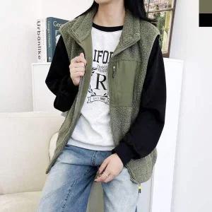 [콩심팥심]여성 인기 양털 후리스 뽀글이조끼 편한 실내 조끼 작업뽀글이