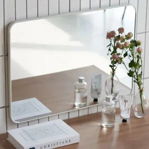 화장대 거울 인테리어 부착식 무타공 벽걸이 거울 사각 욕실 데스크 화장실 드레스 작은 탁상 전신 원룸