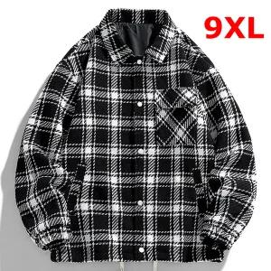 3XL 4XL 5XL 6XL 7XL 빅사이즈 스웨이드 가죽 점퍼 잠바 체크 무늬 자켓 재킷 남자 8XL 9XL 코트 봄 가을