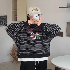 에버프랜즈 도톰 스트라이프 루즈핏 맨투맨 (one color)