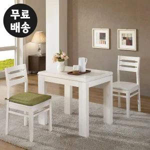 [벤티스가구]프렌 소나무 원목 식탁 부부 2인용 식탁세트 주방 원룸 신혼 가정용 모던(워시)