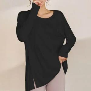 다용도 피트니스 여성 필라폴웨어 절개 긴팔티 폴웨어 폴댄스상의