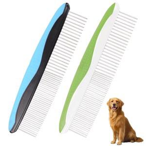 FRAMAD 4팩 개 그루밍 빗 금속, 스테인리스 스틸 이빨 및 미끄