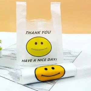 반투명 비닐봉투 매장 포장 팬시 손잡이 봉투 100매