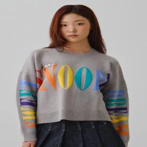 [클라이드앤] 여성 스누피 크롭 니트 FPDSW971F