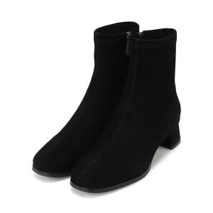 [25FW 신상]바바라 양가죽 스웨이드 여성 스판부츠 4cm_BBI858BK