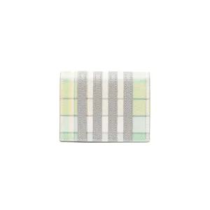 MAW218A L0041 340 아플리케 사선 마드라스 프린트 페블그레인 레더 카드홀더 파스텔그린 공용 지갑