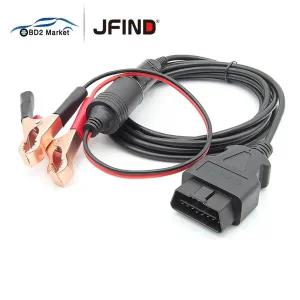 호환 JFind 자동차 배터리 교체 도구 OBD2 자동차 ECU 비상 12V 전원 공급 장치 케이블 전선가리개 메모리