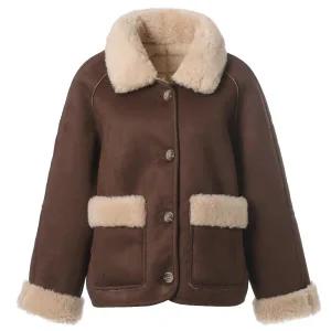 [롯데백화점]abfz 리버서블 양면 모 큐티 오버핏 무스탕 재킷 APZ4HM01K