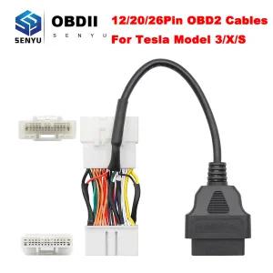 호환 2616pin Tesla OBD2 커넥터 어댑터 OBD 20Pin Tesla OBD 2 OBD2 자동차 진단 자동 도구 자동차 연장