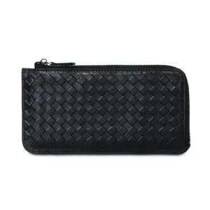가죽 슬림 장지갑 위빙 선물 지퍼 지갑 1블랙