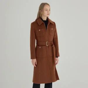 [하프클럽/S쏠레지아]에스쏠레지아 스탠카라 벨티드 코트 SOOBWWC060