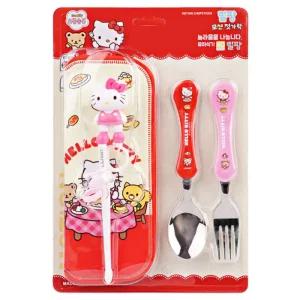 헬로키티 젓가락 스푼 포크 케이스 세트 570296어린이수저 키즈 캐릭터 용수저 연습용 숟가락 셋트