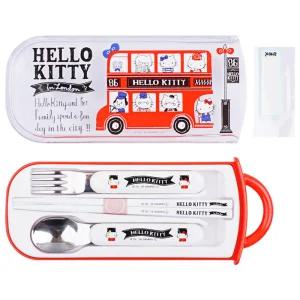 헬로키티 슬라이드 트리오 수저 케이스 세트식기 젓가락 예쁜 캐릭터 이쁜 숟가락 포크