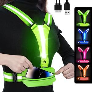 패딩조끼 경량 가을 겨울 베스트 니트 롱 후리스 러닝 집업 오버핏 LED 반사 러닝 조끼 USB 충전 안전 러닝