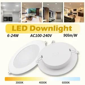 매립등 6 팩 최근 Led 통 라운드 패널 빛 AC100-240V 6W 10W 20W 24W 자리 홈 실내 조명 3000K 4000K 6000K