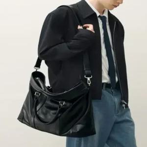 드로우핏 drawfit 밴스 레더 크로스 토트백 BLACK