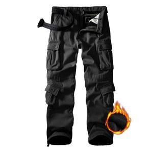 GSGGIG 남성 플리스 안감 하이킹 바지, 겨울 카모 카고 팬츠 아미 캐주얼 워크 스키 8포켓 남성용