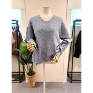 [대구백화점] [미스칸트]울혼방 언발 V넥 니트 스카이블루(KESWPB08SB)
