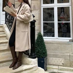 포헨 울 루즈핏 롱 코트 겨울 여성 겨울코트 대이트룩 하객룩